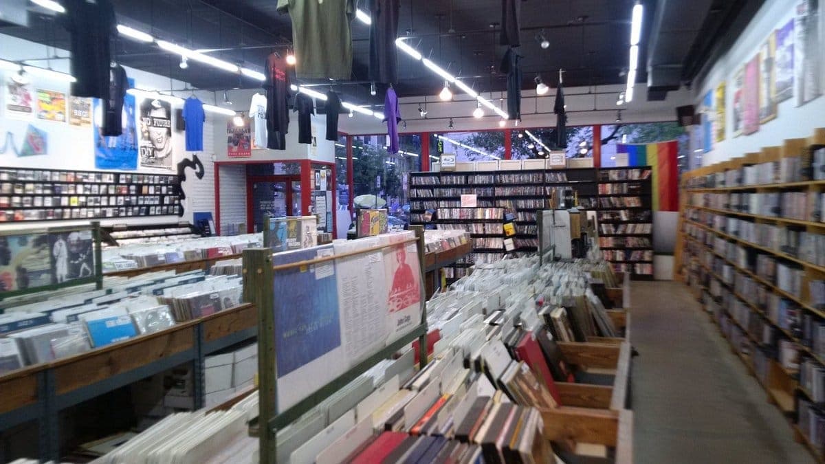 Reckless Records Wicker Park location with rows of vinyl